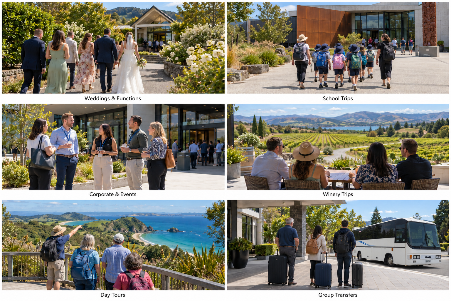 Wedding guests at a garden venue